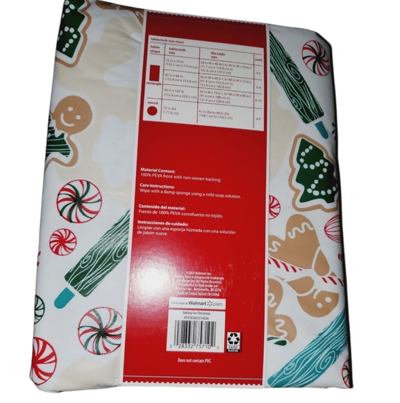 NEW Holiday Time "Baking Theme" PEVA Vinyl Table Cloth - Picture 3 of 4